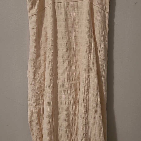 Free People Kokomo Linen Blend Sleeveless Ruched Midi Dress Wmns S Bone Cream - Picture 10 of 14